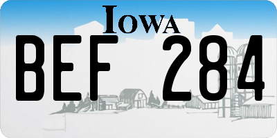 IA license plate BEF284