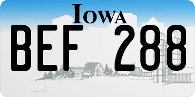 IA license plate BEF288
