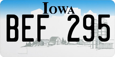 IA license plate BEF295
