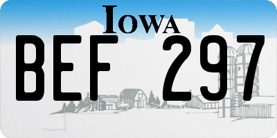 IA license plate BEF297