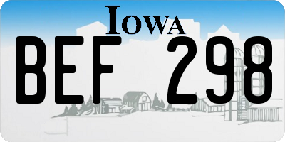IA license plate BEF298