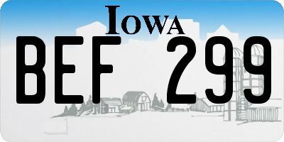IA license plate BEF299