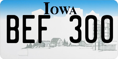 IA license plate BEF300