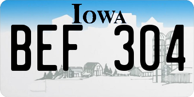 IA license plate BEF304