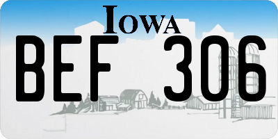 IA license plate BEF306
