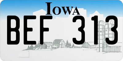 IA license plate BEF313