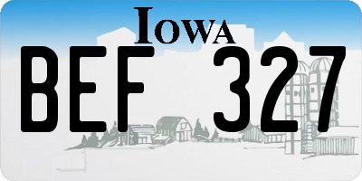 IA license plate BEF327