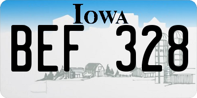 IA license plate BEF328