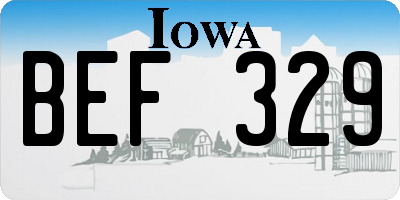 IA license plate BEF329