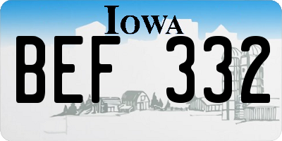 IA license plate BEF332