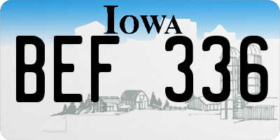 IA license plate BEF336