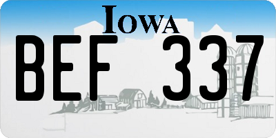 IA license plate BEF337