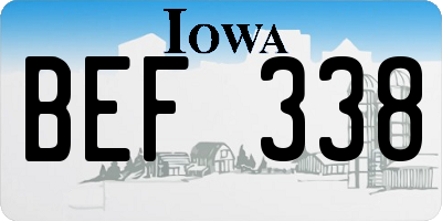 IA license plate BEF338