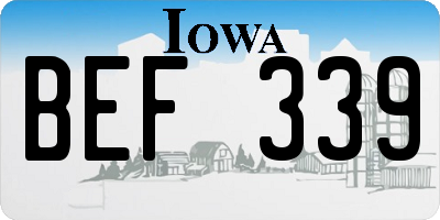 IA license plate BEF339
