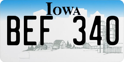 IA license plate BEF340