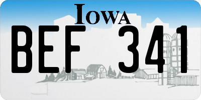 IA license plate BEF341