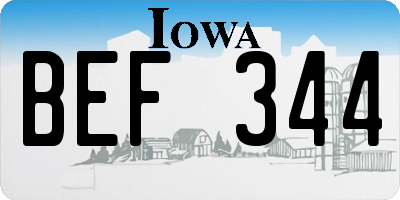IA license plate BEF344