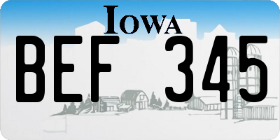 IA license plate BEF345