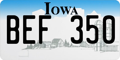 IA license plate BEF350