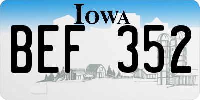 IA license plate BEF352