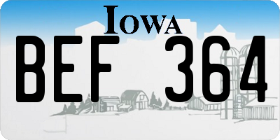IA license plate BEF364