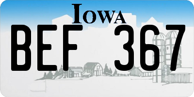 IA license plate BEF367