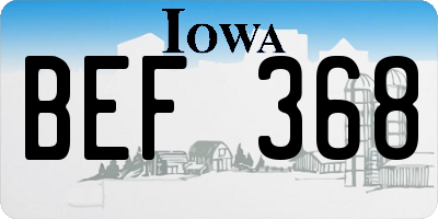 IA license plate BEF368