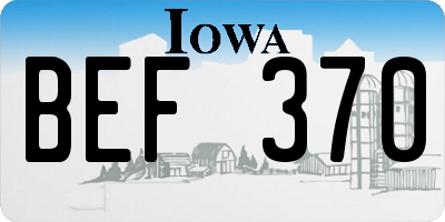 IA license plate BEF370