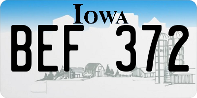 IA license plate BEF372