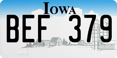 IA license plate BEF379