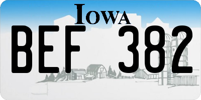 IA license plate BEF382