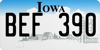 IA license plate BEF390