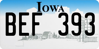 IA license plate BEF393