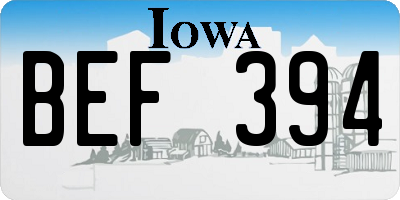 IA license plate BEF394