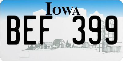 IA license plate BEF399