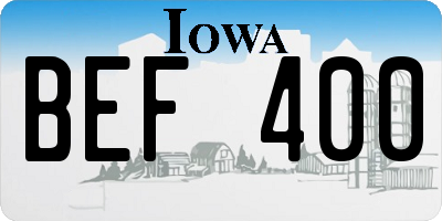 IA license plate BEF400