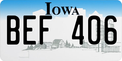IA license plate BEF406