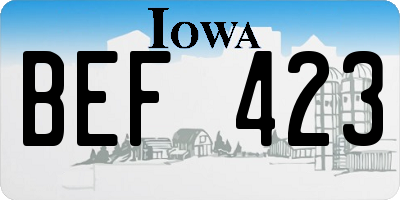IA license plate BEF423