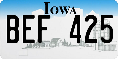IA license plate BEF425
