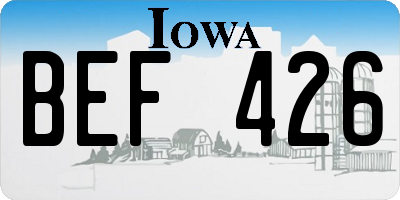 IA license plate BEF426