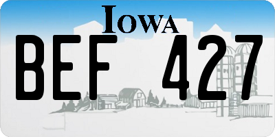 IA license plate BEF427