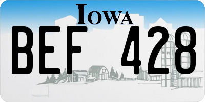 IA license plate BEF428