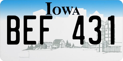 IA license plate BEF431