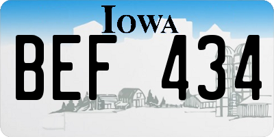 IA license plate BEF434