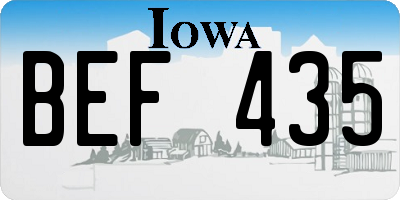 IA license plate BEF435