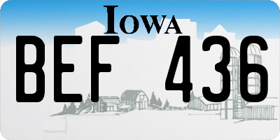 IA license plate BEF436