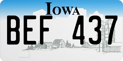 IA license plate BEF437