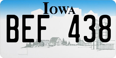 IA license plate BEF438
