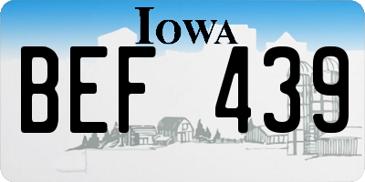 IA license plate BEF439