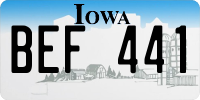 IA license plate BEF441